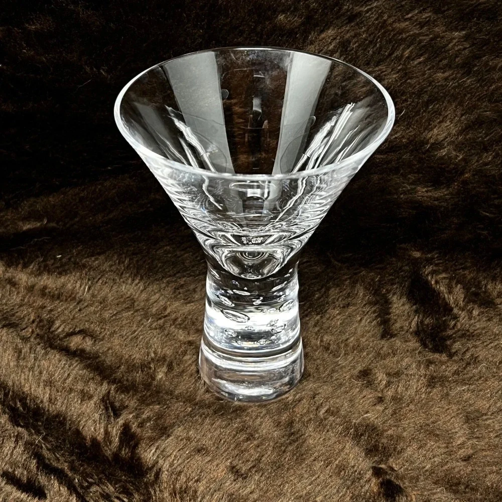 Krosno Verve Martini Bubble Stem Cocktail Glass Heavy Modern Futuristic Set of 3